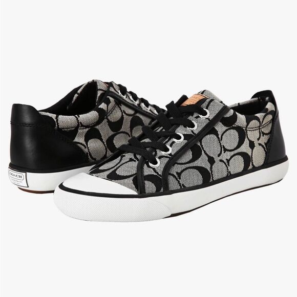 Coach Shoes - Coach Barrett Signature C Jacquard & Leather Sneakers - size 9B
